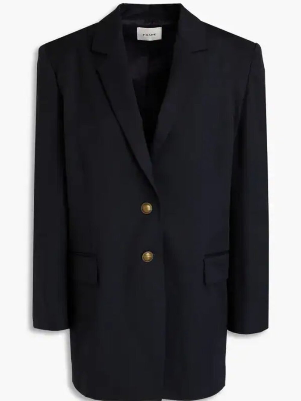 FRAME Navy Oversized Blazer Quiet Luxury Power Dressing Wool Blend NWT